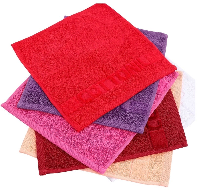Cottonil® Hand Towels Bundle of 6 Different Colors (30 X 30 cm) - Image 1